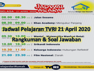 Jadwal Pelajaran TVRI 21 April 2020, Rangkuman & Soal Jawaban