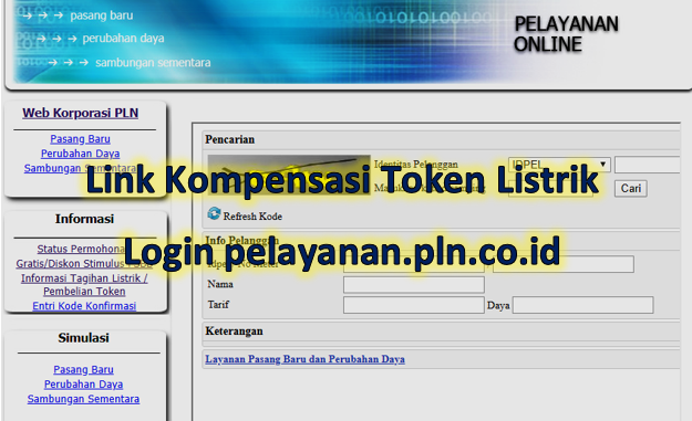 Link kompensasi PLN token listrik login pelayanan.pln.co.id