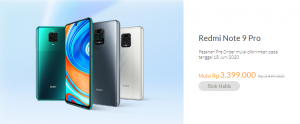 Redmi Note 9 Pro harga 3.399.000 dari harga sebenarnya 3.499.000