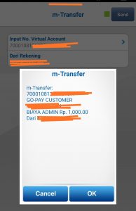 9. Jika nomor GoPay sudah benar maka akan muncul detail nomor GoPay disertai dengan nama GoPay Customer.